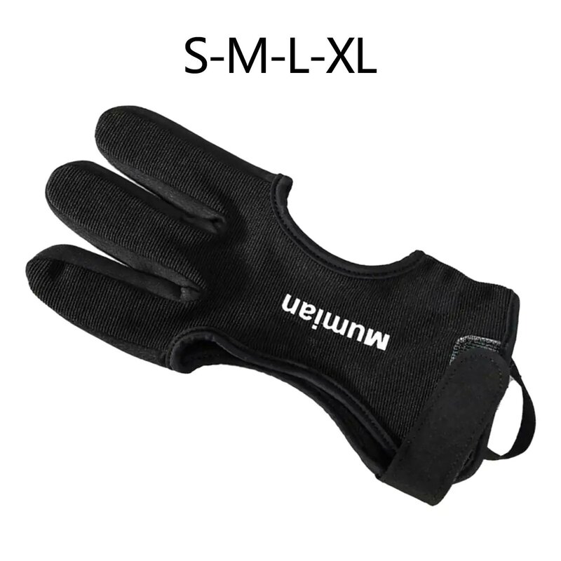Outdoor-Sport Bogens chießen Handschuh rutsch fest atmungsaktiv Drei-Finger-Handschuh schwarz