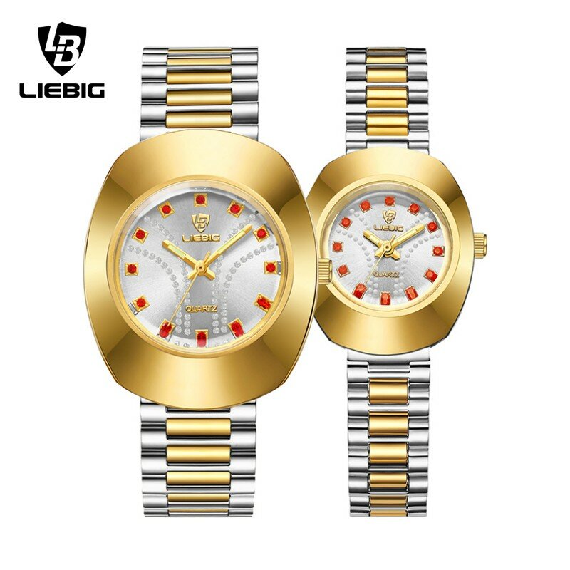 LIEBIG-Relógios de pulso de quartzo impermeável para homens e mulheres, conjunto original do relógio, marca superior, relógio feminino, nova moda