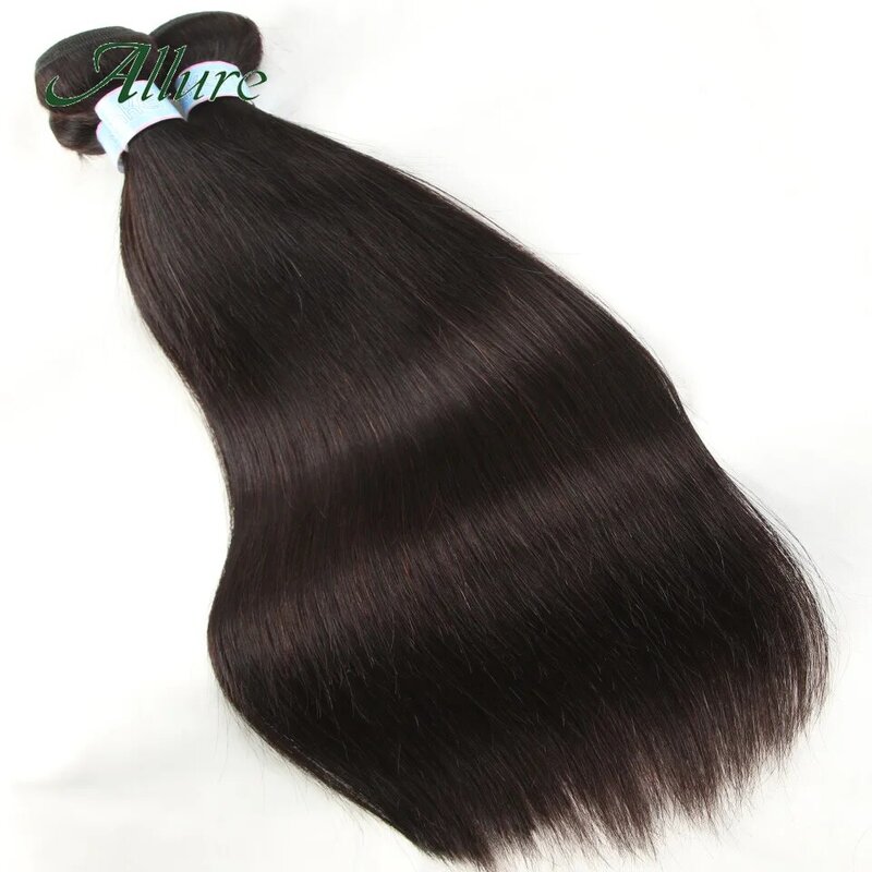 Brazylijskie pasma prostych włosów 9A wiązki 100% doczepy z ludzkich włosów 30-calowe naturalne czarne pasma dziewiczych włosów 1/3/4 szt. Allure