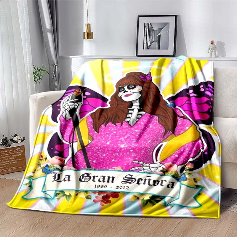 Classic Latin Singer Jenni Rivera Printed Blanket Fanart Flannel Blanket Fashion Soft Warm Blanket Home Daybed Picnic Blanket