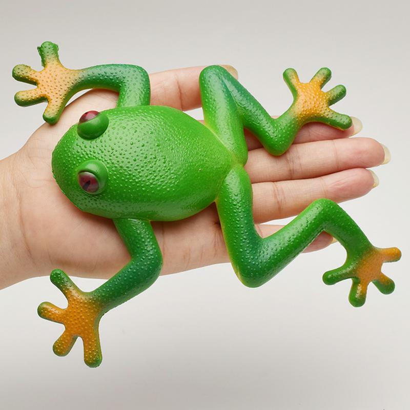 Ranas elásticas extraíbles para niños, juguetes de simulación de rana de elevación lenta, alivio del estrés