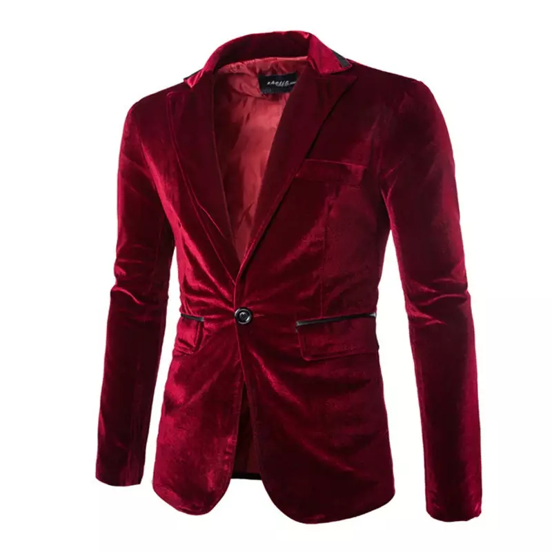 Блестящий фиолетовый бархатный блейзер на одной пуговице, мужской пиджак, новинка весны 2022, облегающий блейзер для клуба, свадебное платье, блейзеры для мужчин, мужской блейзер