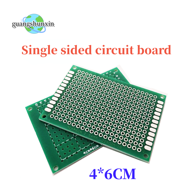 Universal placa de circuito impresso, PCB para Arduino Experiment, único lado protótipo, placa de cobre, DIY, 4x6cm, 5pcs