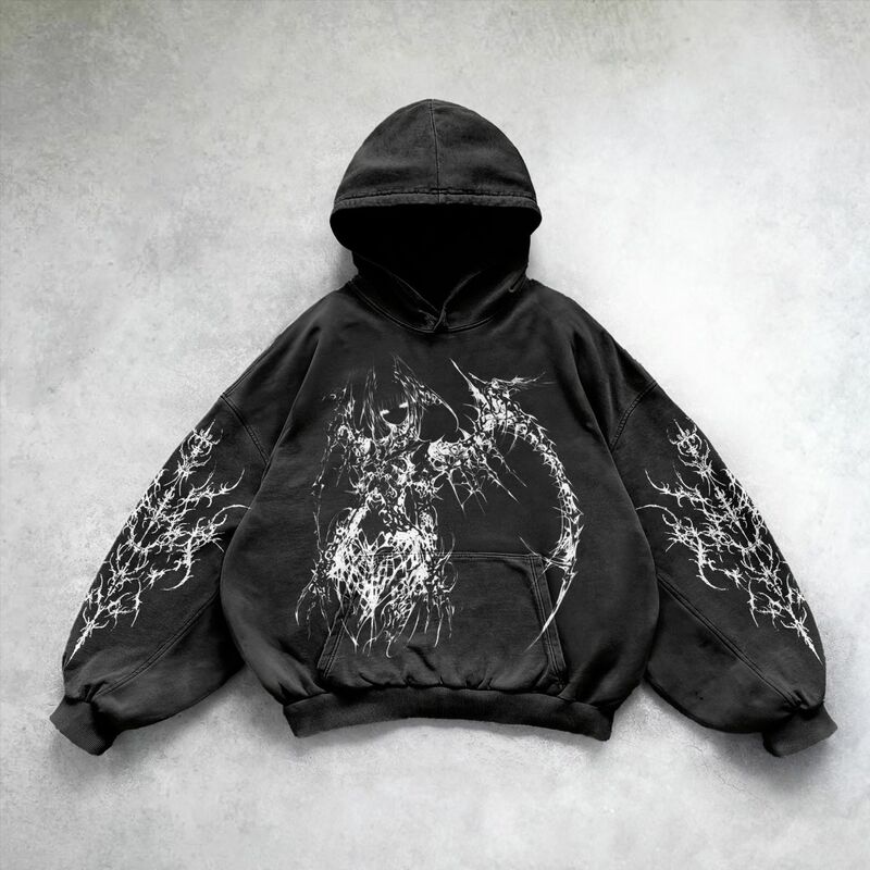 Harajuku sweatshirt ukuran besar Gadis Iblis hoodie body armor hoodie wanita goth y2k atasan 2024 pakaian jalanan baru pakaian gothic