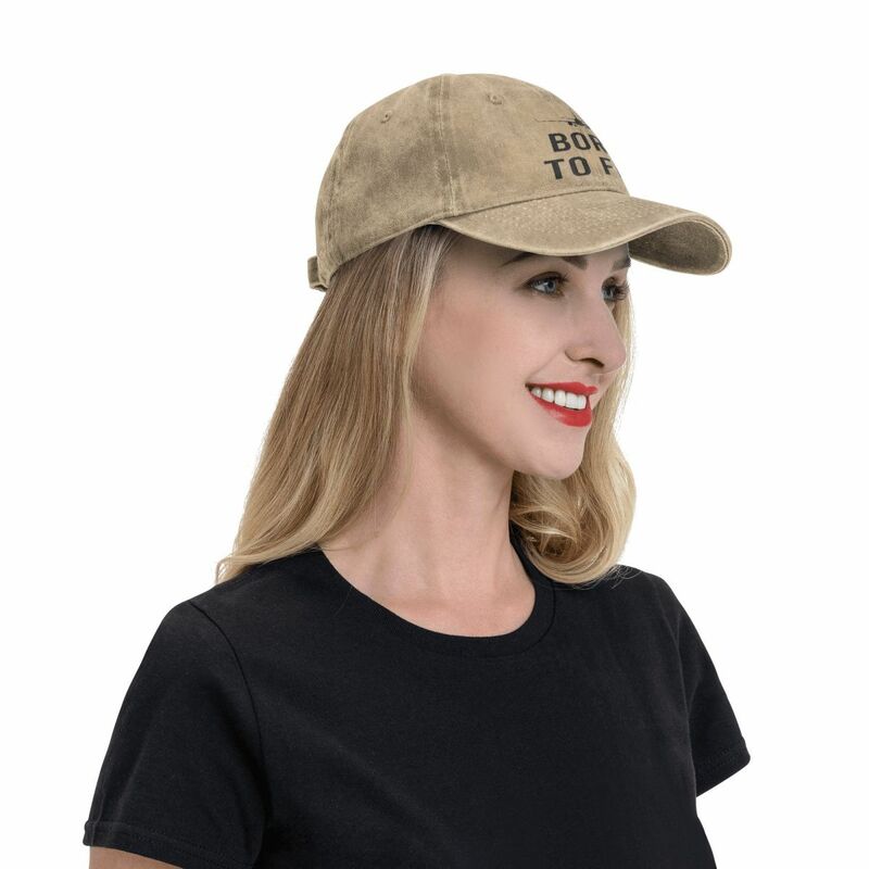 Chapéu do camionista lavado para homens e mulheres, boné de beisebol piloto, nascido para voar tênis Skate Caps, logotipo personalizado bonito, atacado, Y2K