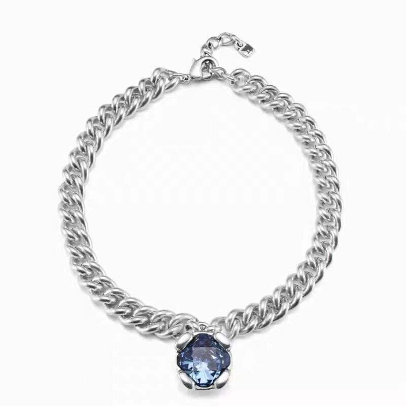 2024 UNOde50 nowy produkt gorący sprzedający kreatywny projekt damski naszyjnik niebieski klejnot romantyczna biżuteria prezenty z Europy i Ameryki