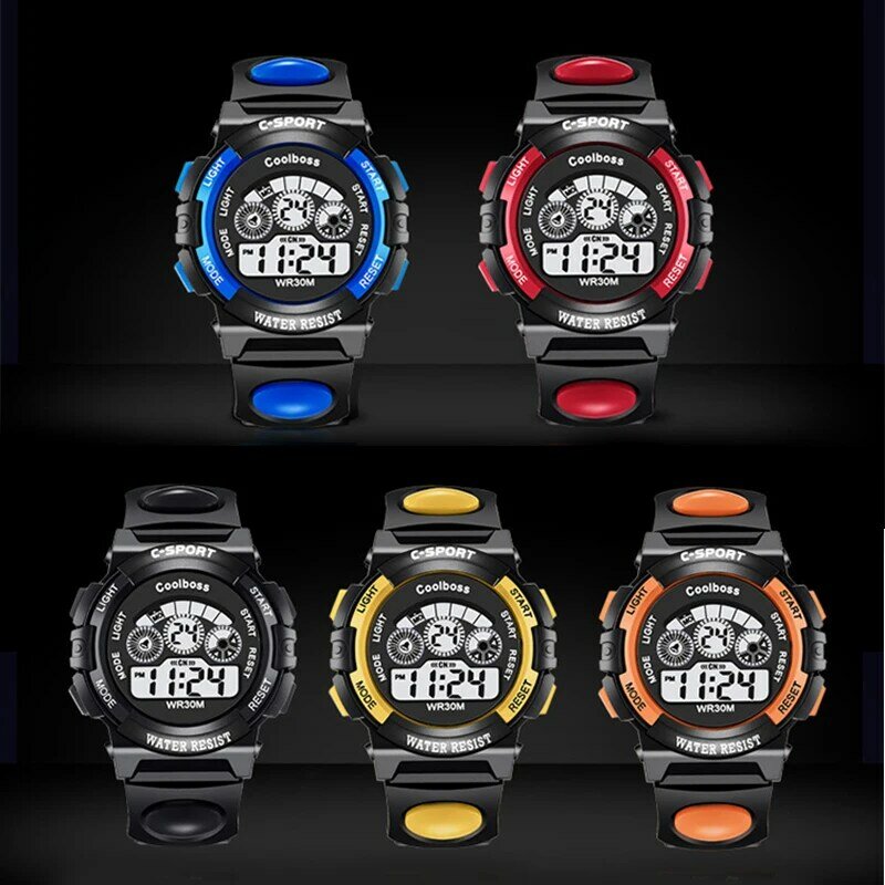 Kids electronic watches Children luminous dial waterproof multi-function alarm clocks LED Digital wrist watch for boys and girls