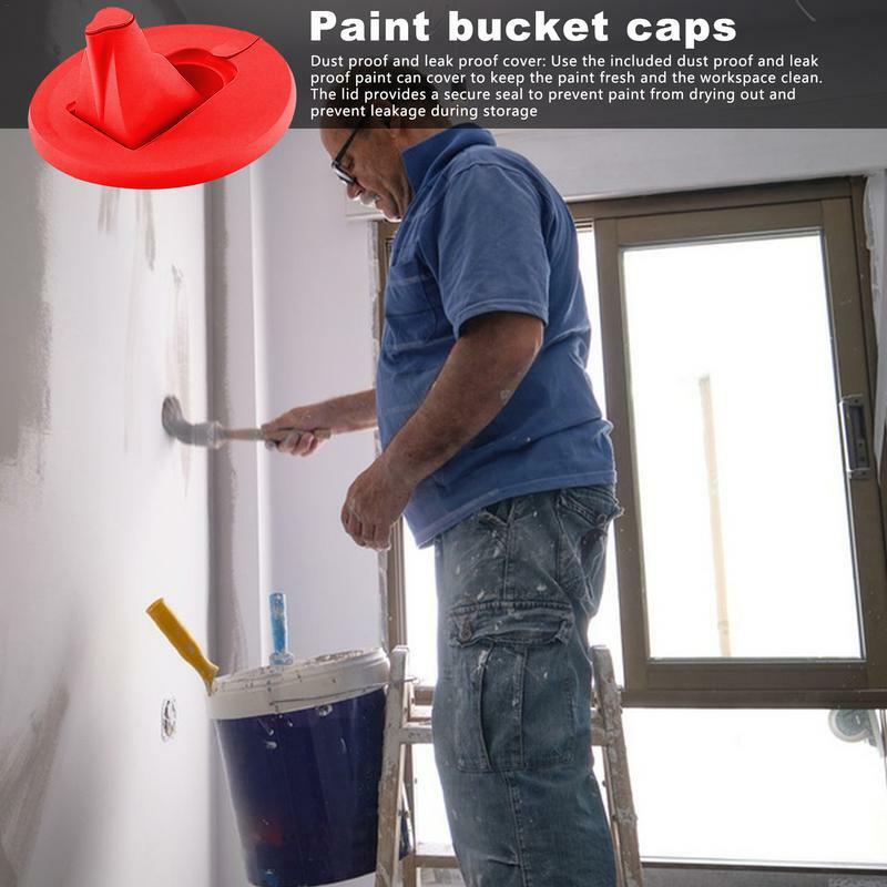 Paint Bucket Cover Multi-Function Paint Can Cover With Spout Reduce Messy Drips Paint Bucket Lid For Car Maintenance Wall