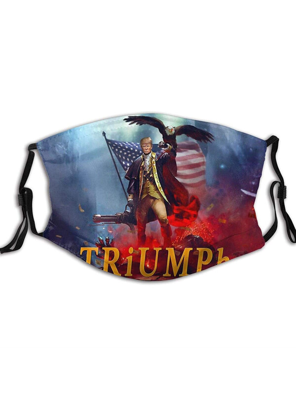 Donald Trump 2024 zwolennicy wyborów wyborcy usta obejmujące zmywalną maskę wielokrotnego użytku z filtrem