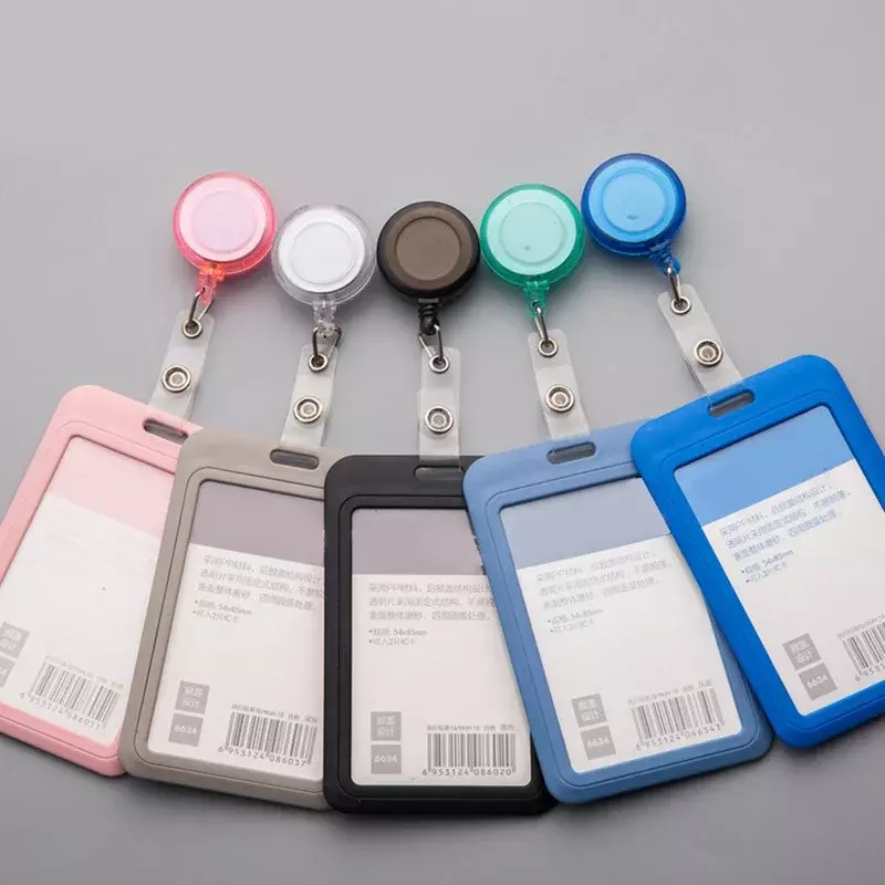 Women Student Credit Card Cover Case Pouch Creative Transparent Retractable Nurse Badge Doctor ID Card Holder Clip Badge