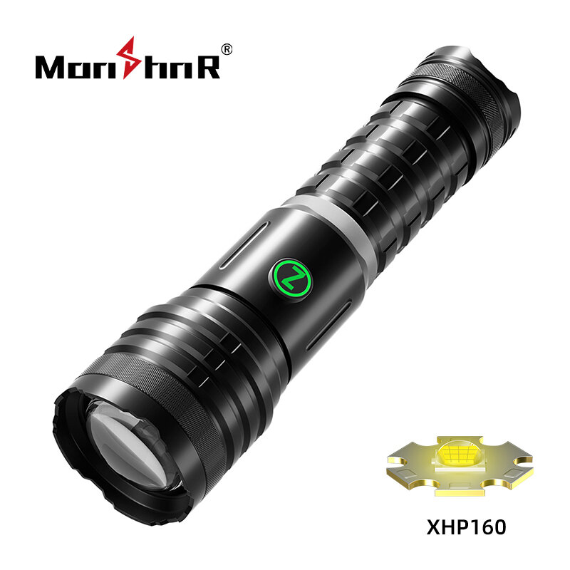 MONHNR Super Bright XHP99/120/160 Led Flashlight Zoomable Rechargeable Tactical Light Use 18650 /26650 Battery Camping Lamp