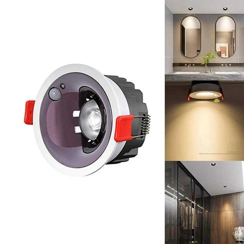 Refletor de indução LED anti-reflexo, embutido estreito, ultra-fino 9W Led Downlight, apto para jantar, escritório, iluminação do quarto, 4000K