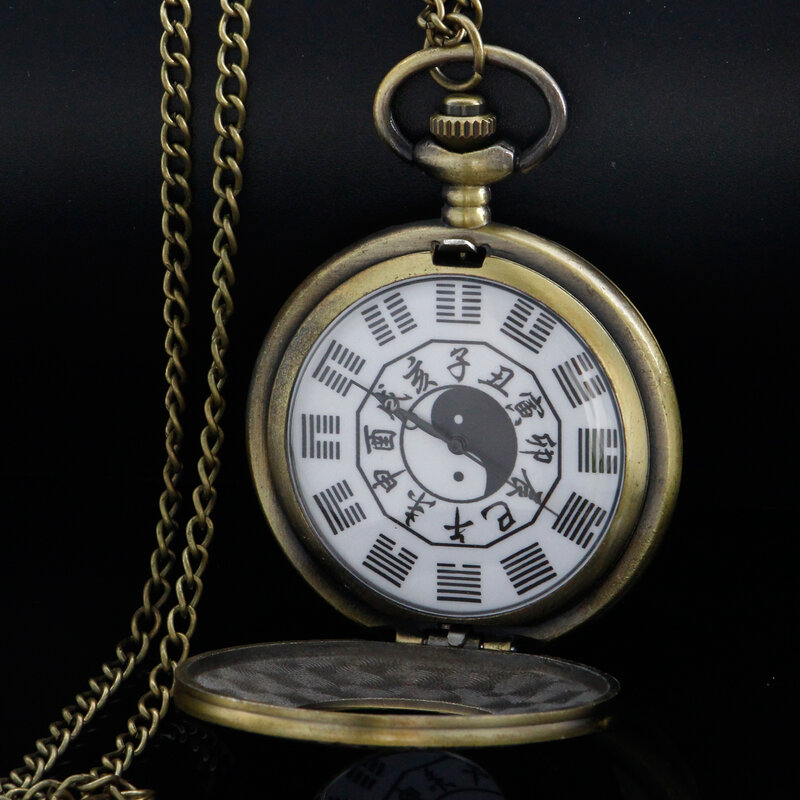 Мужские кварцевые наручные часы, винтажные наручные часы в стиле стимпанк с рельефным текстом и кулоном на ожерелье