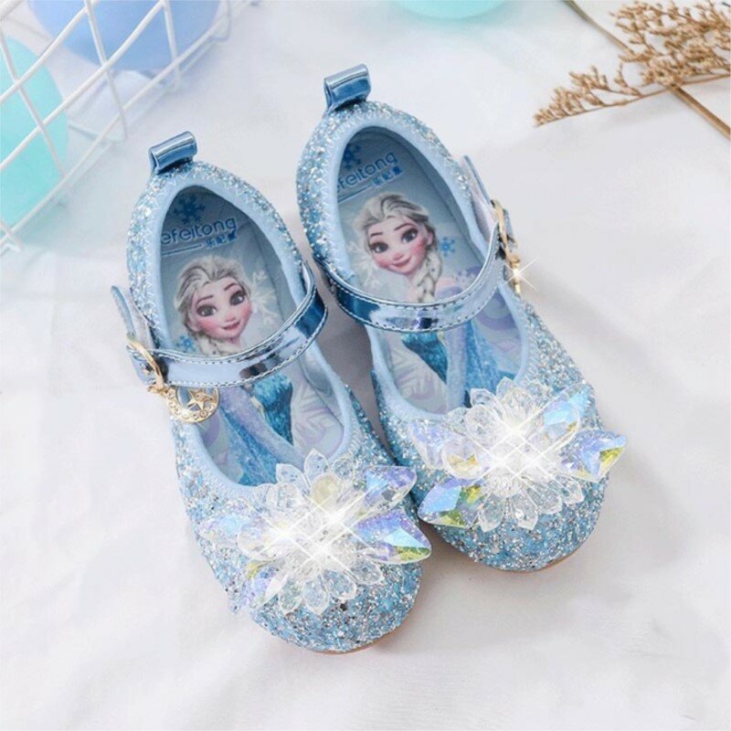Frozen Elsa Sandals for Girls Children Party Dancing Shoes Kids Frozen Princess Sandals Shining Sandals Flat Sandal