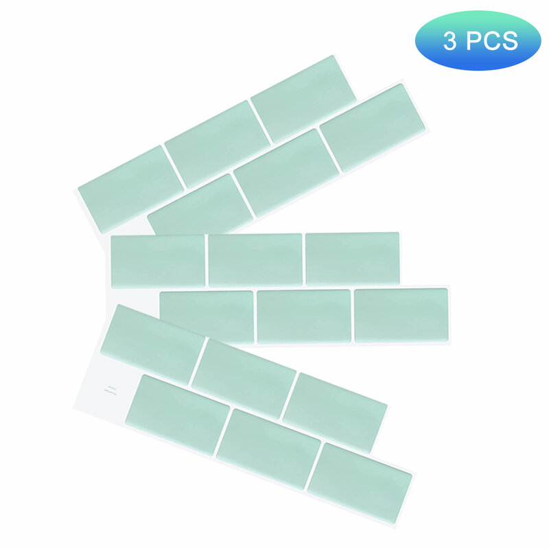 EasyTiles-pegatinas de cocina, papel tapiz 3D de vinilo oblongo de Metro, pelar y pegar impermeables de azulejos de pared, 3 hojas