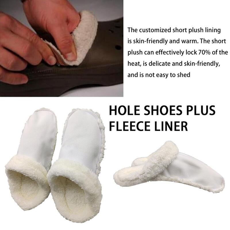 ثقب الأحذية لينة أفخم غطاء للأكمام أحذية انفصال نعل وسادة قابل للغسل الدافئة Fluffy النعال سميكة استبدال للنعال Croc