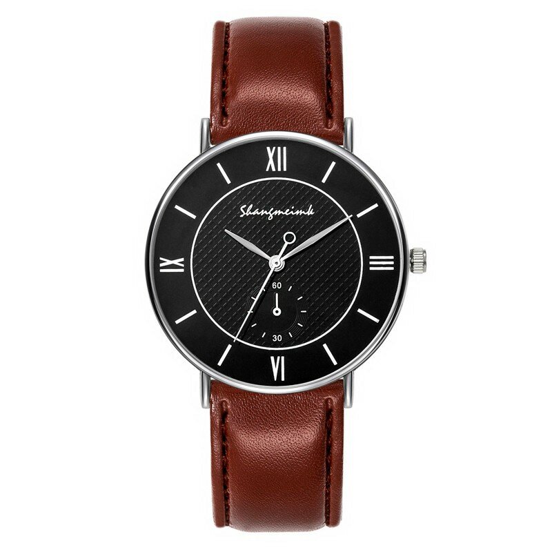 ساعة كوارتز بتصميم الأعمال الرجالية ، ساعات يد مضيئة ، حزام جلدي ، أزياء فاخرة