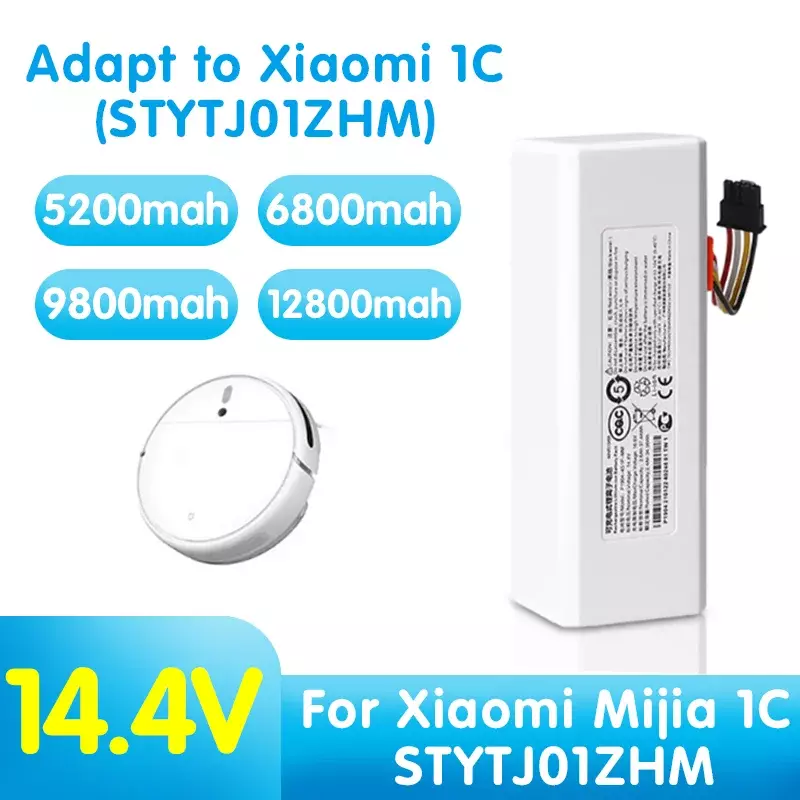 Bateria para Xiaomi Mijia 1C STYTJ01ZHM, 14.4V, 12800mAHP1904-4S1P-MM, Robot Aspirador, Mop Cleaner Acessórios Peças, Original