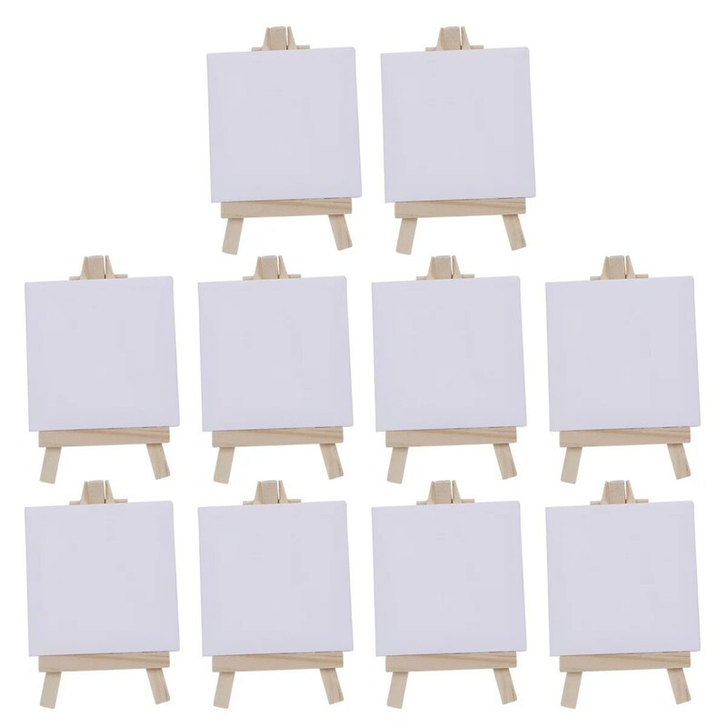 Mini Canvas Panel Wooden Easel Sketchpad Settings For Painting Craft Drawing Decoration Gift And Kids' Learning Education