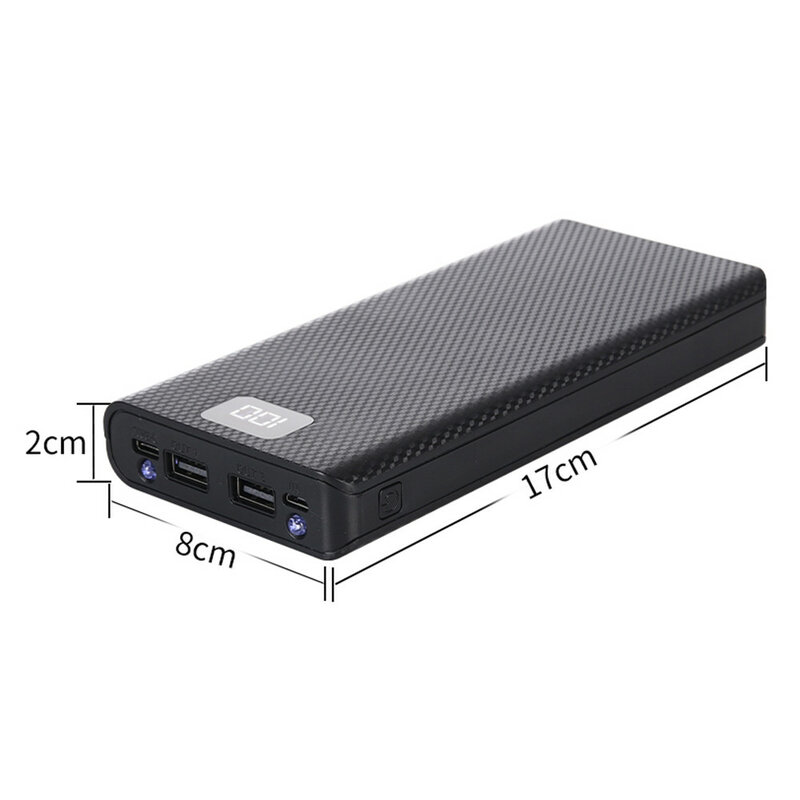 Caja de almacenamiento para carga de teléfono, carcasa con soporte para batería 8x18650, 20000mAh, USB Dual tipo C, sin soldadura