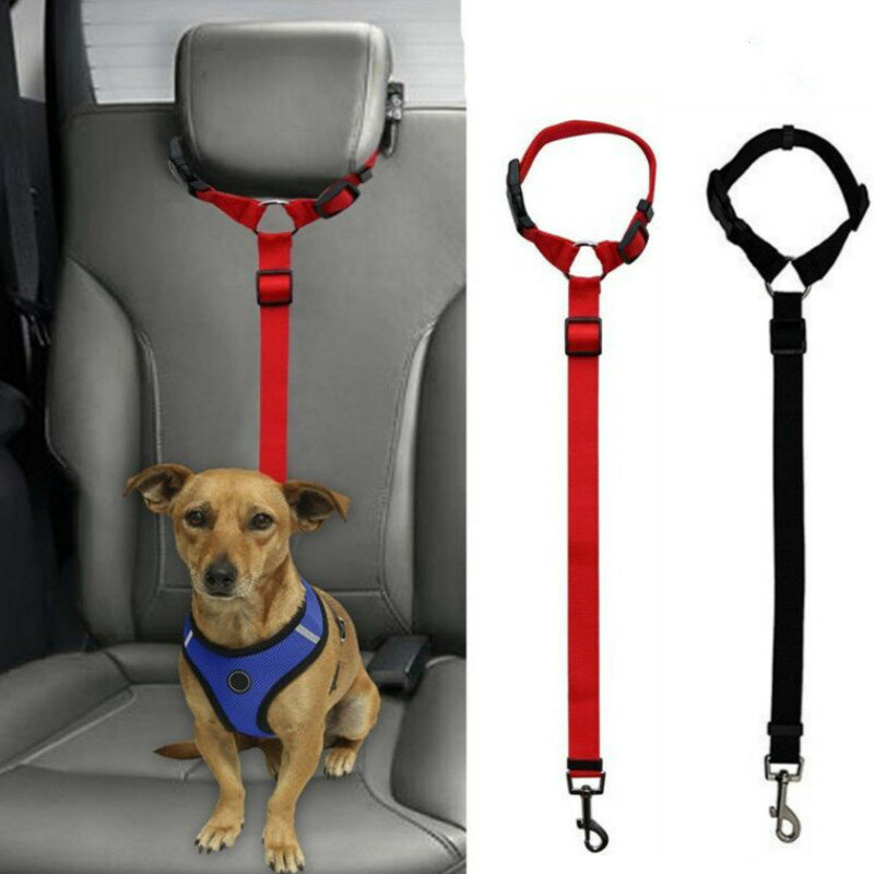 Laisse de sécurité réglable pour chien et chat, ceinture de sécurité pour voiture, collier de Traction, harnais, laisse pour chien, petit, moyen, voyage
