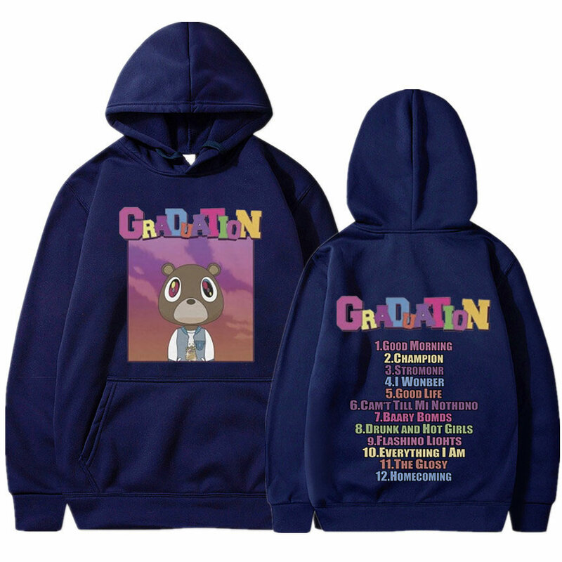 Rapper Kanye West Graduation Hoodies Heren Hiphop Vintage Sweatshirts Met Capuchon Winter Fleece Oversized Pullover Streetwear