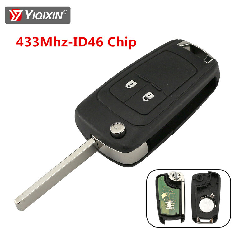 YIQIXIN 433Mhz 2/3 pulsanti chiave a distanza per auto Transponder Chip ID46 per Opel Vauxhall Astra J Corsa E Insignia Zafira C 2009-2016