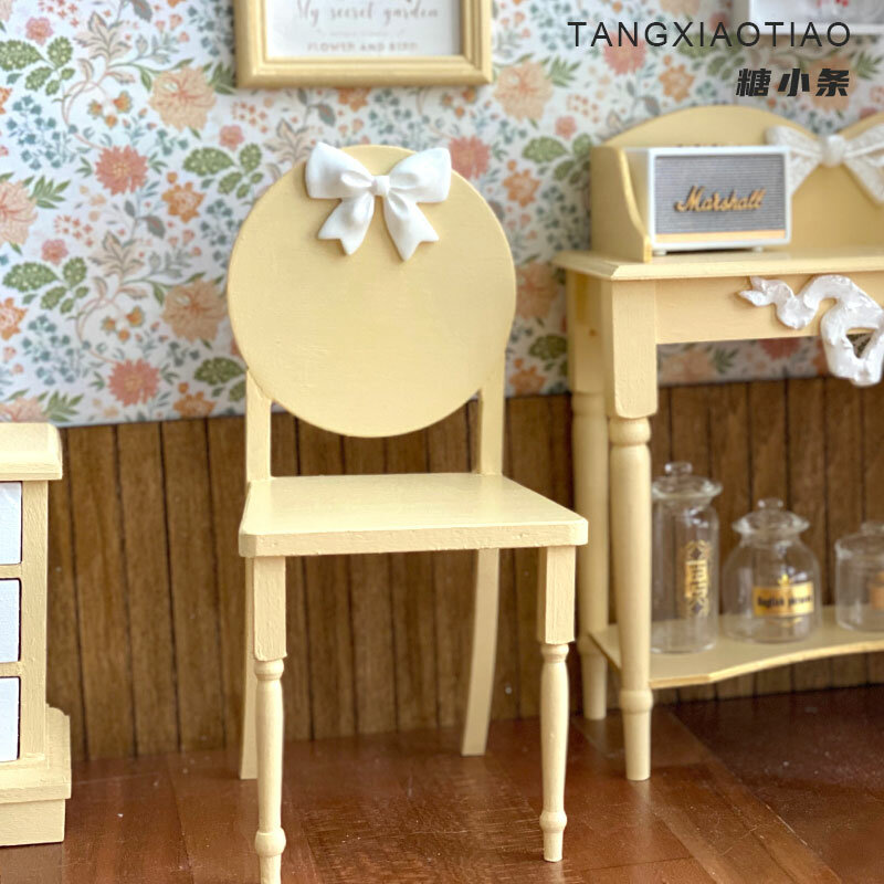 6 point small cloth chair Dollhouse Dollhouse Blythe miniature scene accessories Stool BJD photo decoration