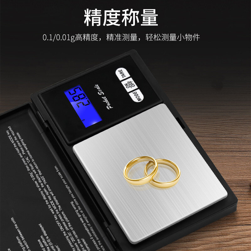 Mini elektroniczna waga ze stali nierdzewnej cyfrowa kieszonkowa skala notebooka biżuteria złota waga gramowa waga przenośne narzędzie kuchenne
