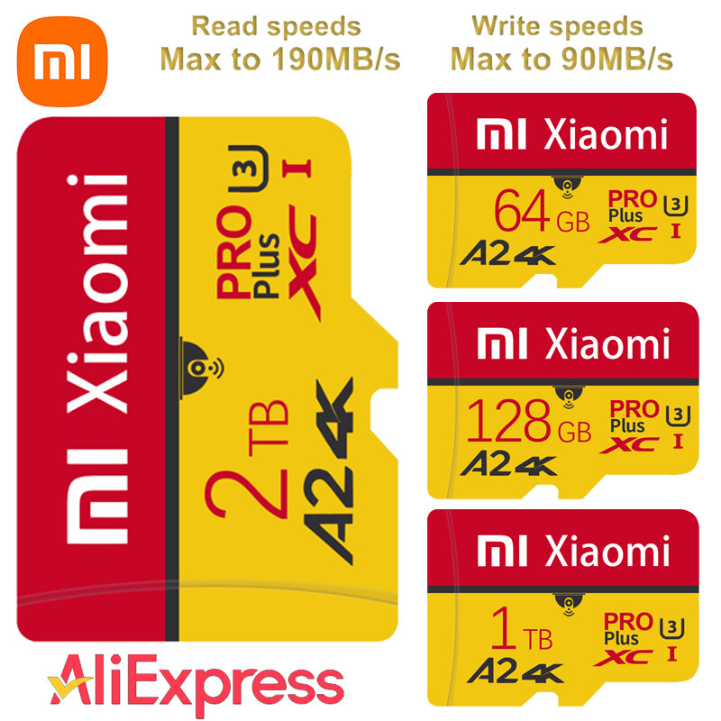 Xiaomi การ์ด Micro TF SD ของแท้2TB ความเร็วสูงไมโครเมมโมรีการ์ดหน่วยความจำ SD 1TB แฟลชการ์ดสำหรับกล้องโทรศัพท์จัดส่งฟรี