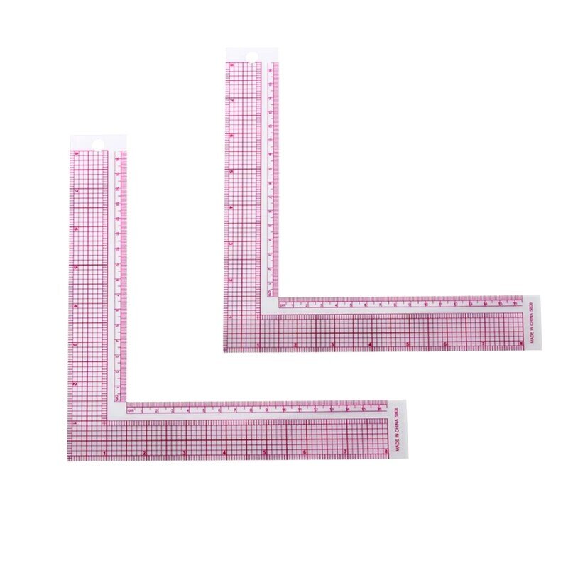 Regla cuadrada integrada de esquina, regla en forma de L, 2 piezas, 5808