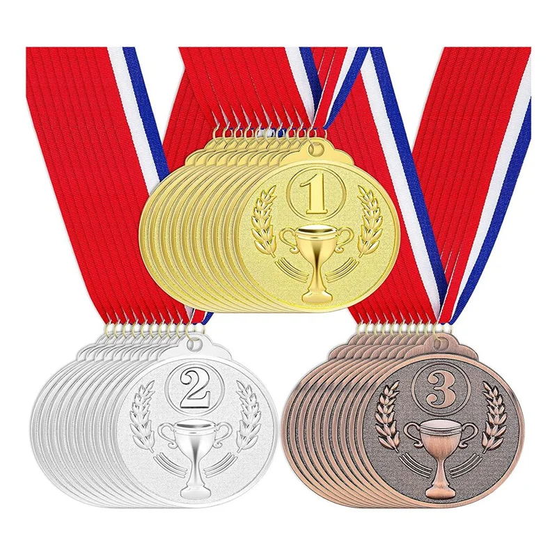 30 buah medali pemenang perunggu emas perak penghargaan medali pemenang ke-2 hadiah ke-3 untuk kompetisi