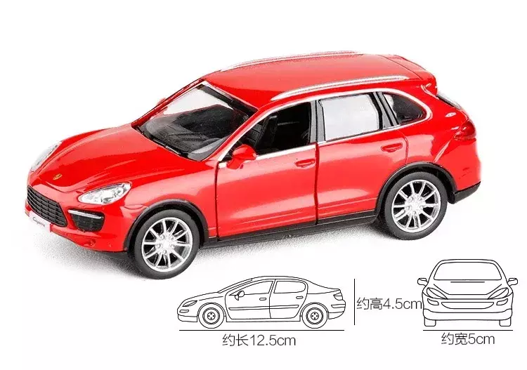 1:36 Porsche Cayenne SUV Diecast Model tarik belakang mobil simulasi tinggi indah Matte logam Aksesori Mobil bumper paduan