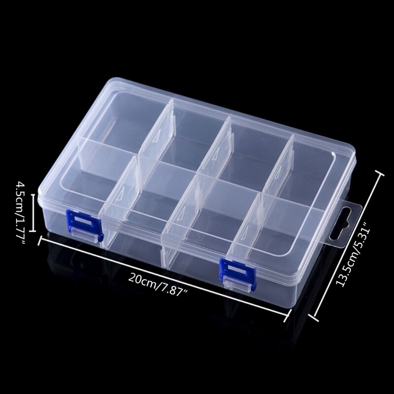 Small Parts 8 Grids Parts With Removable Dividers For Hardware, Screws, Bolts,Beads, Jewelry