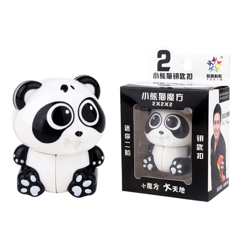 Yuxin Panda 2x2พวงกุญแจลูกบาศก์มายากล2x2มินิแพนด้ารูบิคปริศนา2x2ลูกบาศก์มายากลมายากล2x2