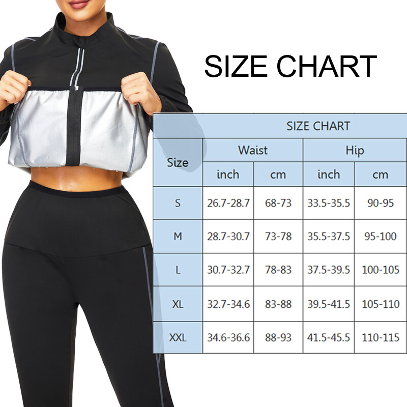 LAZAWG ผู้หญิงลดน้ำหนักชุดสูทซาวน่าเหงื่อ Slimming ร้อนแขนยาวลดน้ำหนัก Legging Shapewear Body Shaper ชุด