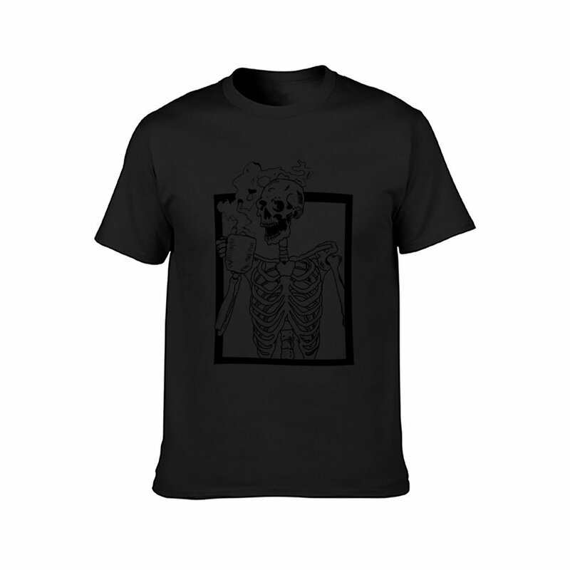 Beber Esqueleto T-shirt para Homens, Heavyweights T-shirt, Gráficos