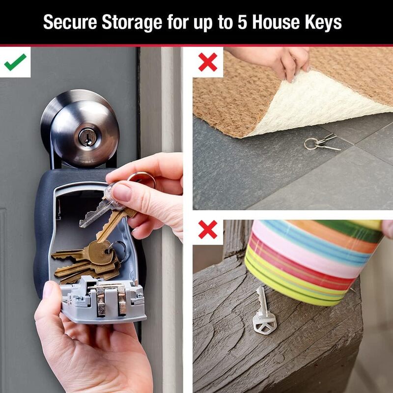 Master Lock Key Box, Lock Box ao ar livre para chaves da casa, cofre com fechadura combinada, aço inoxidável senha