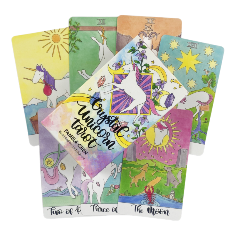Cartas de Tarot de unicornio de cristal, baraja A 78, oráculo, visión en inglés, edición de adivinación, juegos de Borad