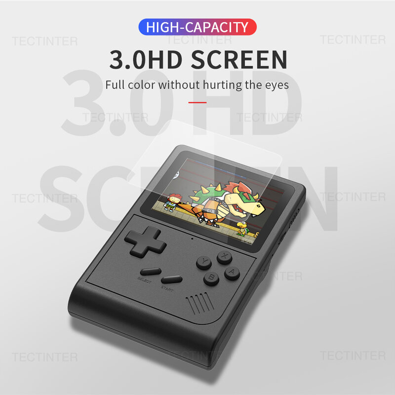 GB300 3.0 Inch Screen Handheld Game Console Player Video Game Console Built-in 6000 Game For SF/SFC/GB/GBA Support AV Output