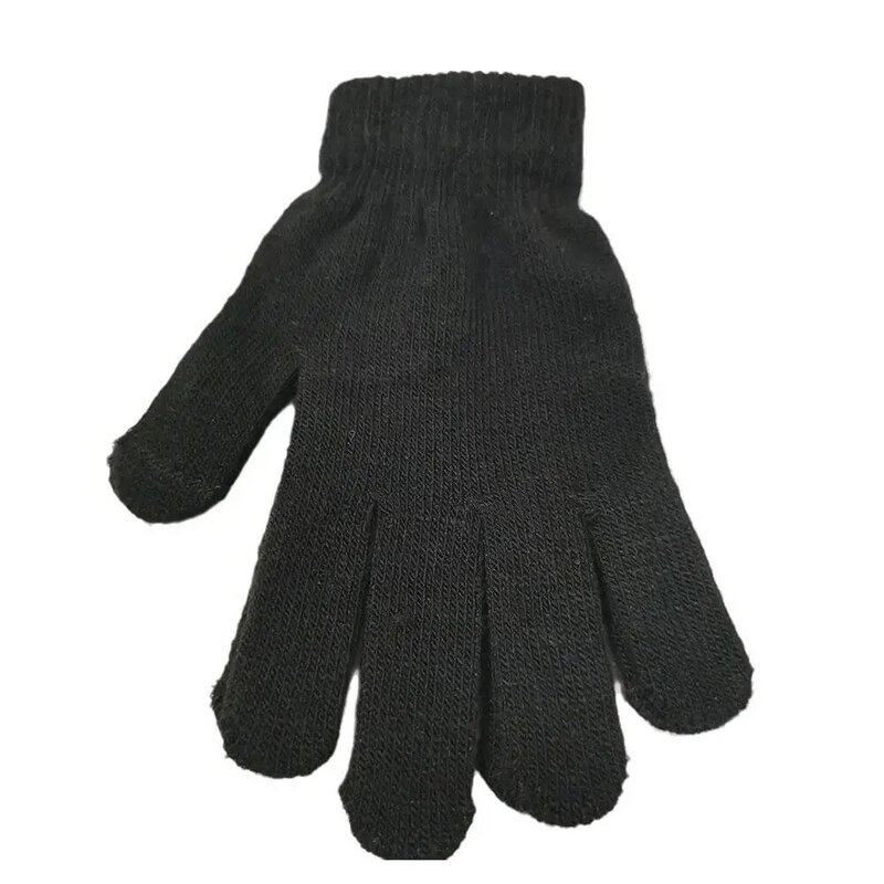 1 пара, эластичные теплые перчатки с закрытыми пальцами для мальчиков и девочек