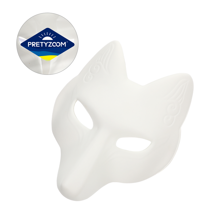Unisex Blank Fox Máscara Facial, Máscara Facial DIY, EVA PU, Halloween Costume Acessório, Masquerade Party