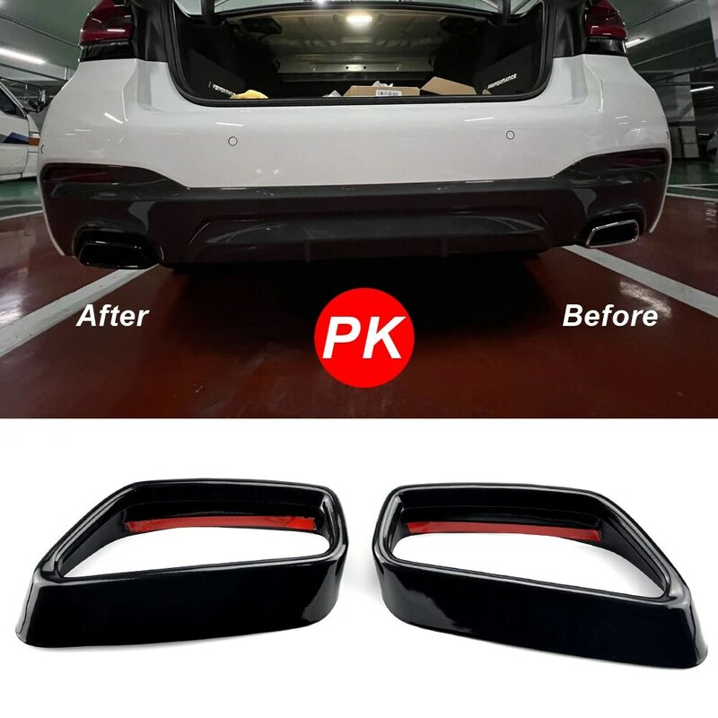 For BMW 5 Series G30 G31 2018-2021 Stainless Steel Black Car Exhaust Pipe Cover Stickers Exterior Modification Car Accessories