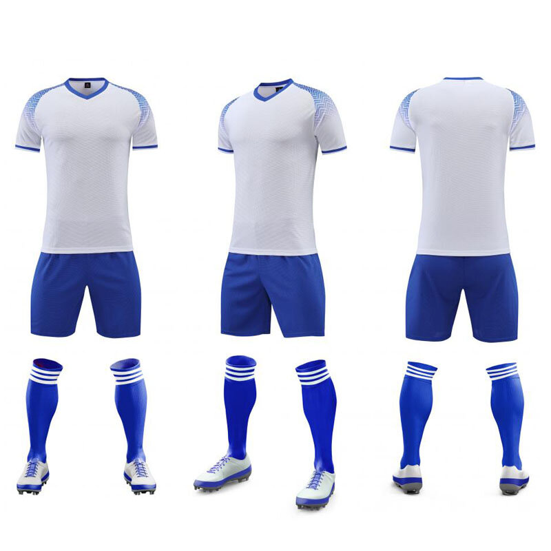 23-24 Summer brand football wear blue red white jersey custom short-sleeved T-shirt shorts set Custom jersey model 2201