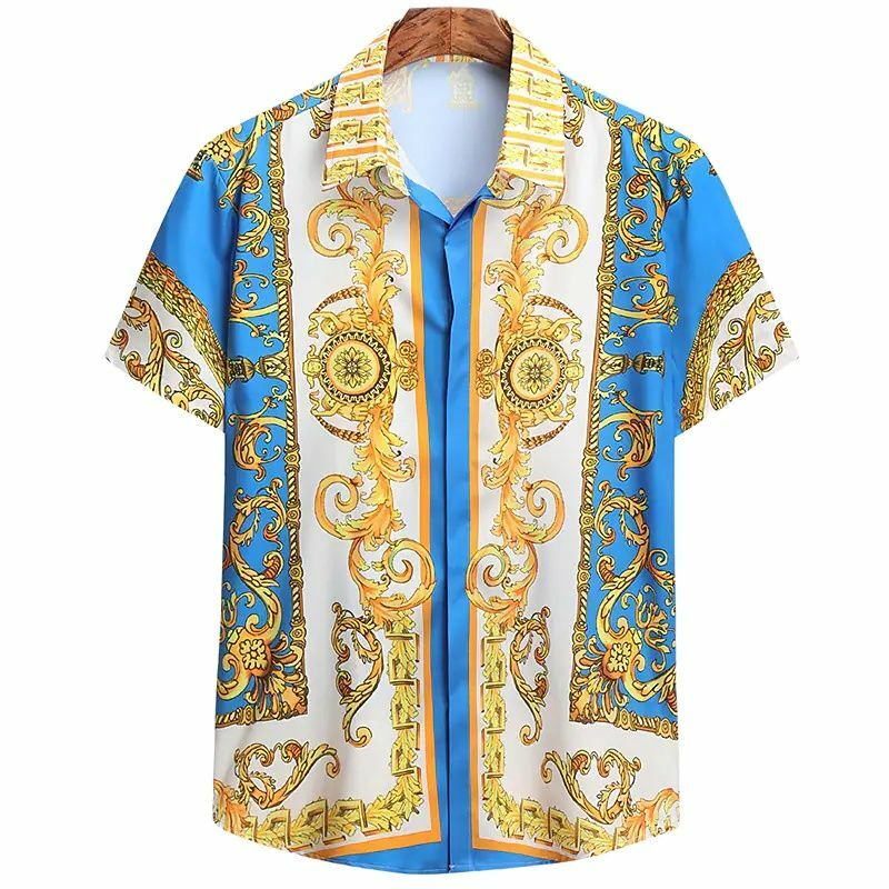 Unisex 2024 Breathable Hawaiian Shirts Baroque French Men's Shirts 3D Printi High Fashion Street Loose Men's Streetwear Shirts