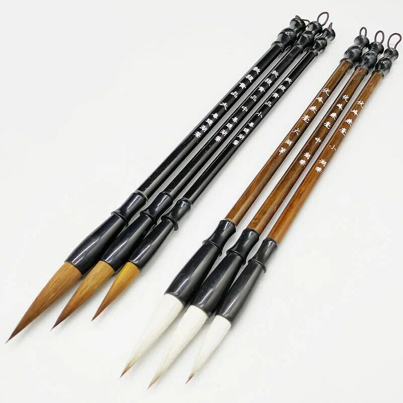 Деревянная искусственная ручка, овечьи волосы, традиционная чернильная Китайская каллиграфия, набор для рисования, праздничные пары для рисования
