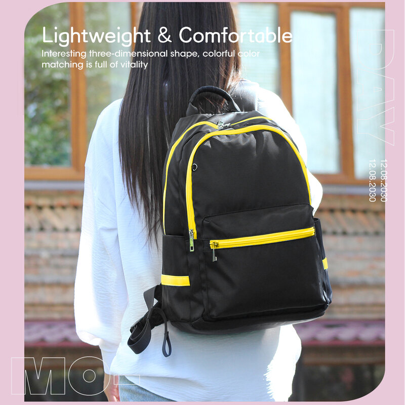 ضمان مدى الحياة فتاة حقيبة مدرسية مقاوم للماء المرأة على ظهره حقيبة 15.6 بوصة كمبيوتر محمول على ظهره ضوء متعدد الألوان حقائب السفر الإناث
