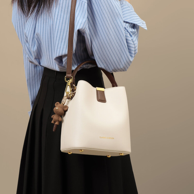 Женская сумка-тоут через плечо Y2k, из натуральной воловьей кожи