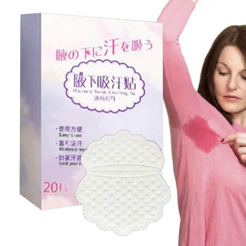 Almohadillas para el sudor para axilas, no tejidas, transpirables, ultrafinas, no visibles, para hombres y mujeres, 20 piezas