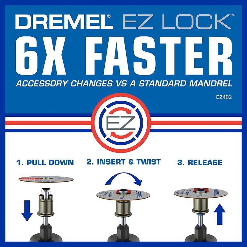 Dremel EZ688-01 EZ LOCK Rotary Tool Cutting Discs Accessory Kit Grinding Wheel for Metal Wood Glass Plastic Cut off Polish 11Pcs